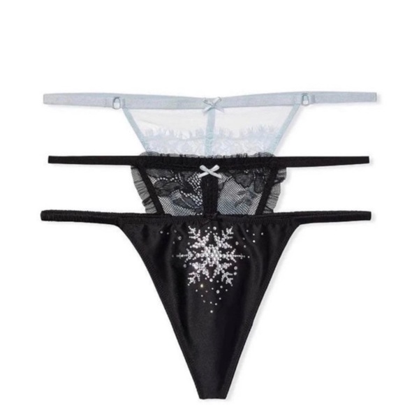 Victoria’s Secret Winter Wonderland 3-Pack Dream Angels V-Strings - Picture 1 of 6